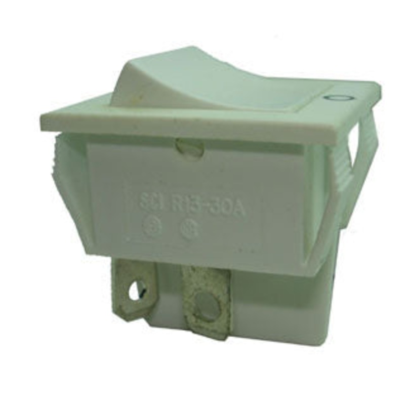 R13-30A – ROCKER SWITCH 1P1T 16A ON-OFF 125VAC QT 22X28MM WHT