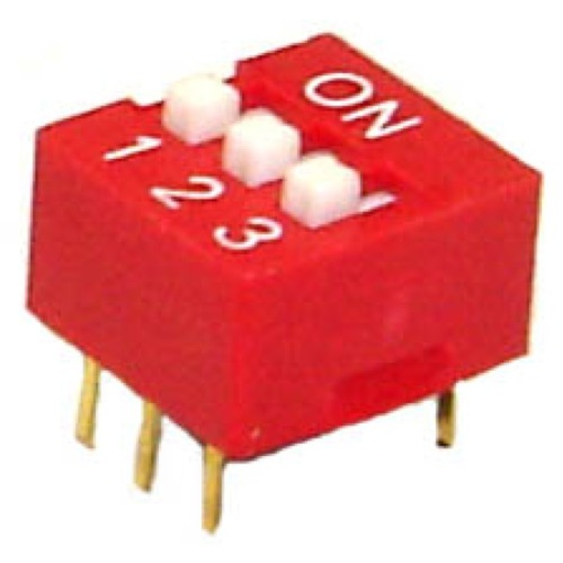 RSB02S – DIP SWITCH STD 3SW 6PIN 1P1T RED
