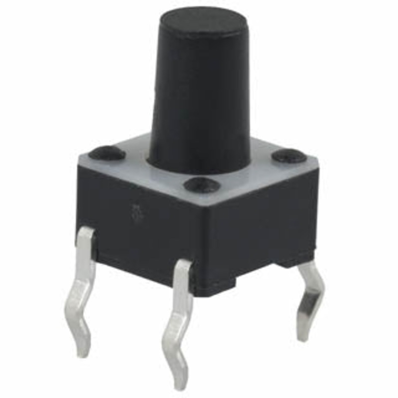 SCBA-1140 – PUSH SWITCH MOM 1P1T NO PCST SQR 6X6MM ACTUATOR HT 3.5MM BLK