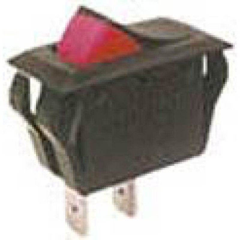 SHA-2509 – ROCKER SWITCH 1P1T 16A ON-OFF 125VAC QT 13.5X28MM ACTU BLK/RED