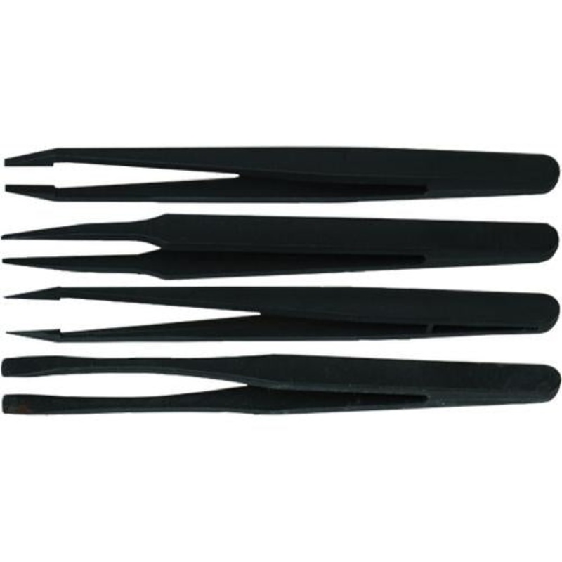 ST83 – TWEEZER ANTISTATIC 5IN 4PC/SET NON CONDUCTIVE ASSORTED