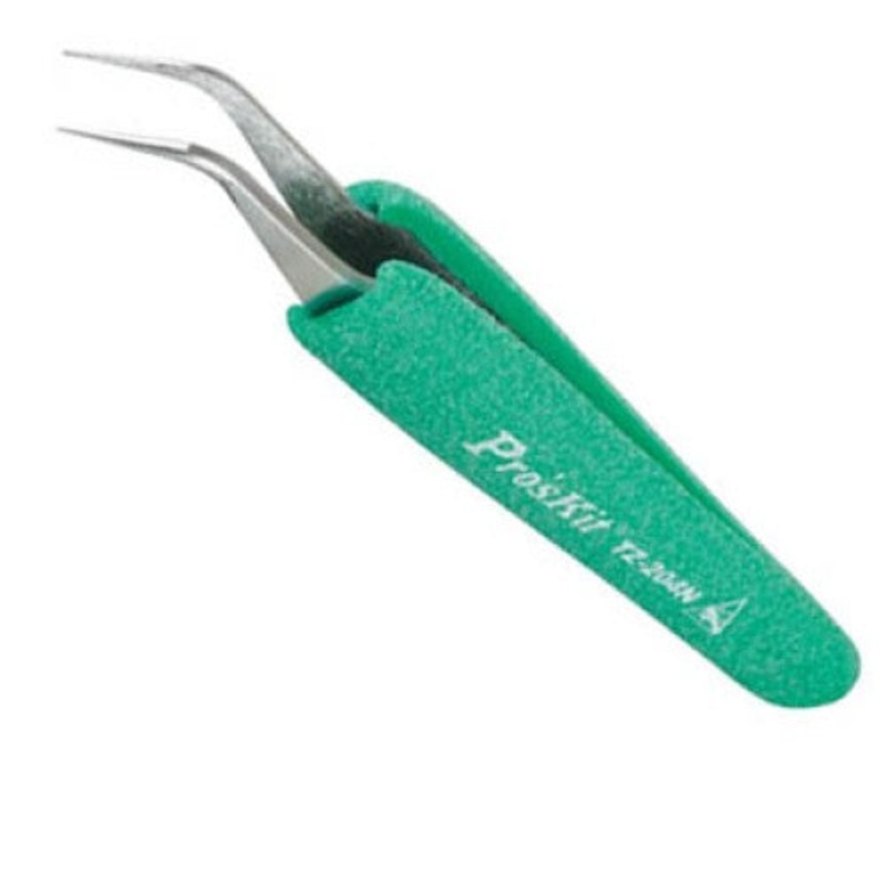 TZ-204N – TWEEZER METAL 4.7 INCH BENT CUSHIONED HANDLE