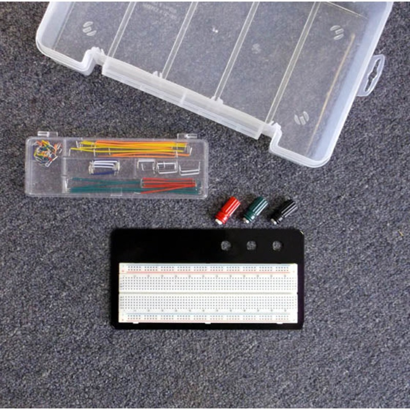 2760257 – BREADBOARD WITH WIRING KIT 830 CONTACTS JUMPER WIRES IN A BOX
