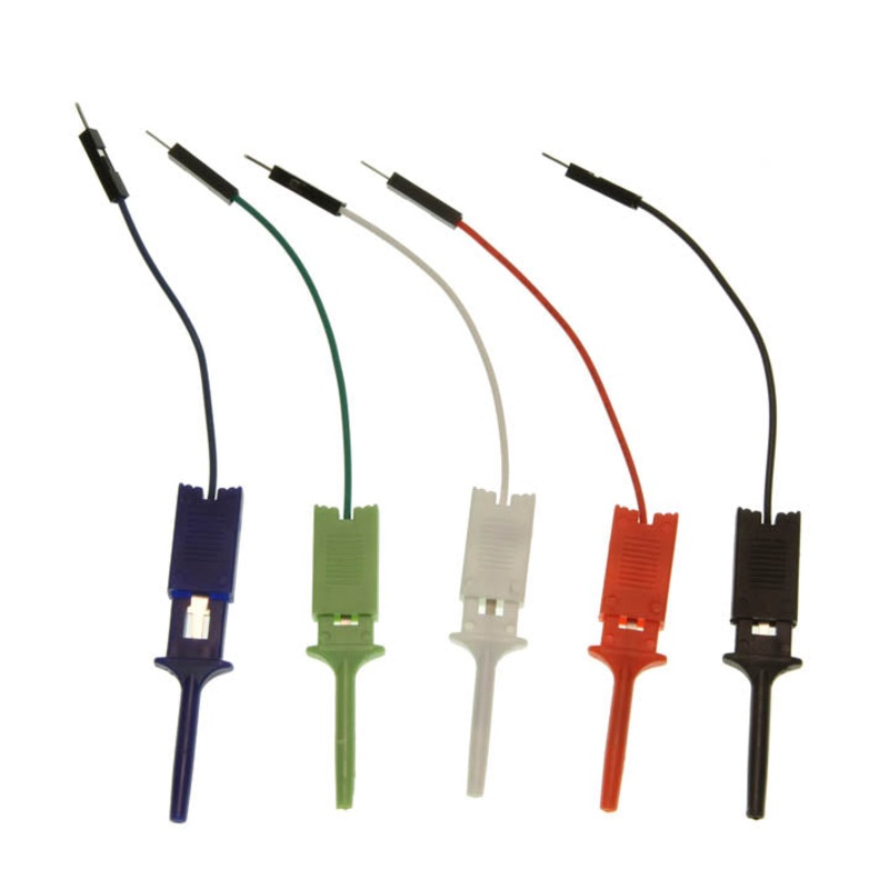 500128 – JUMPER WIRE MALE TO GRABBER CLIP 2.5IN 5PCS/PACK ASSORTED COLORS