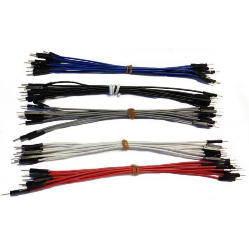 LS-MMPJ-6 – JUMPER WIRE MALE MALE 6INCH 22AWG 50/PK RED BLK WHT GREY BLU