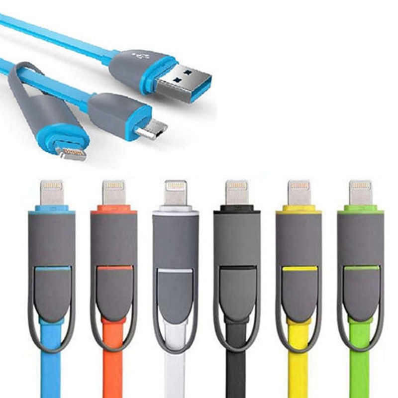 CA-2533BC – USB CABLE A MALE TO LIGHTNING 8P AND MICRO B MALE 3.3FT ASSORTED