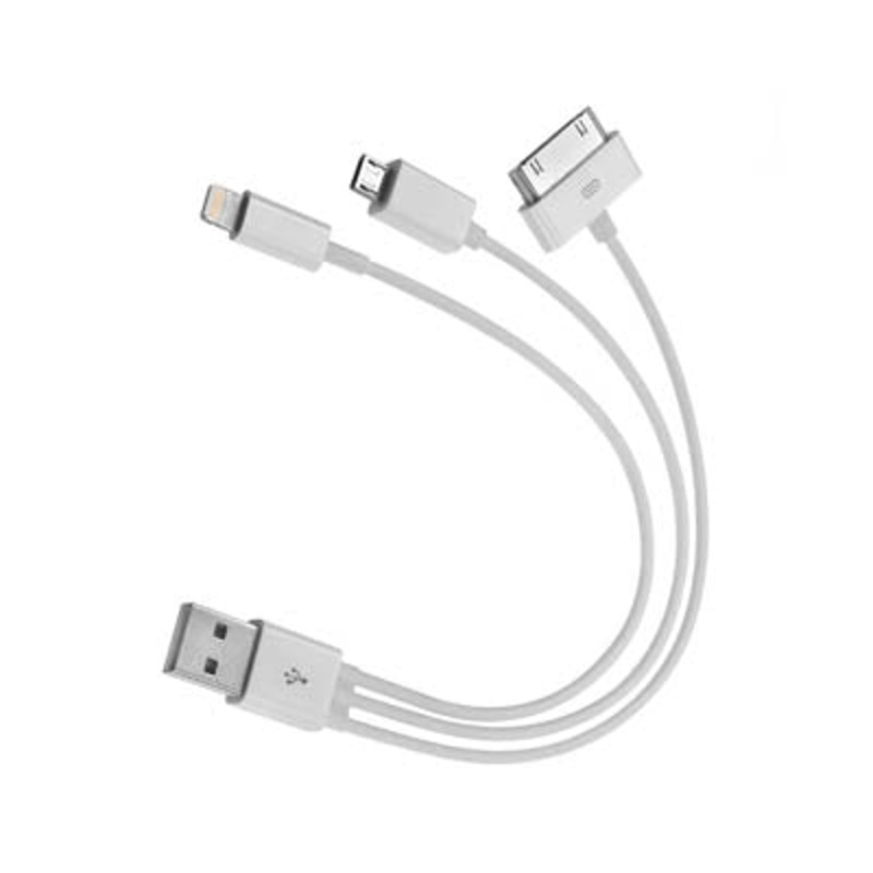 ELK-4000 – USB CABLE A MALE TO MICRO/30P/8P WHT