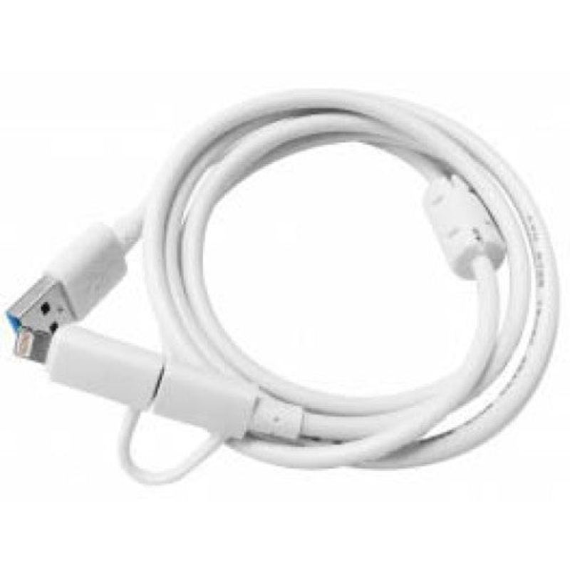 PH-I6M – USB CABLE A MALE TO LIGHTNING 8P AND MICRO B MALE 5FT WHT