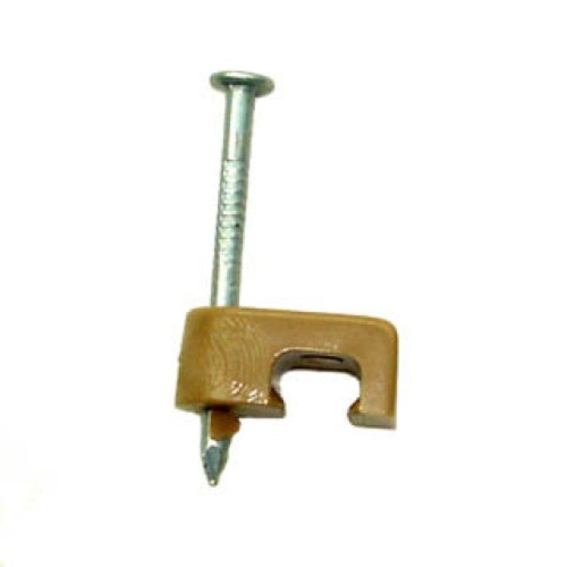 PLT-1525L – CABLE CLAMP TELEPHONE WITH NAIL 5MM BROWN (25 pcs/pkg)