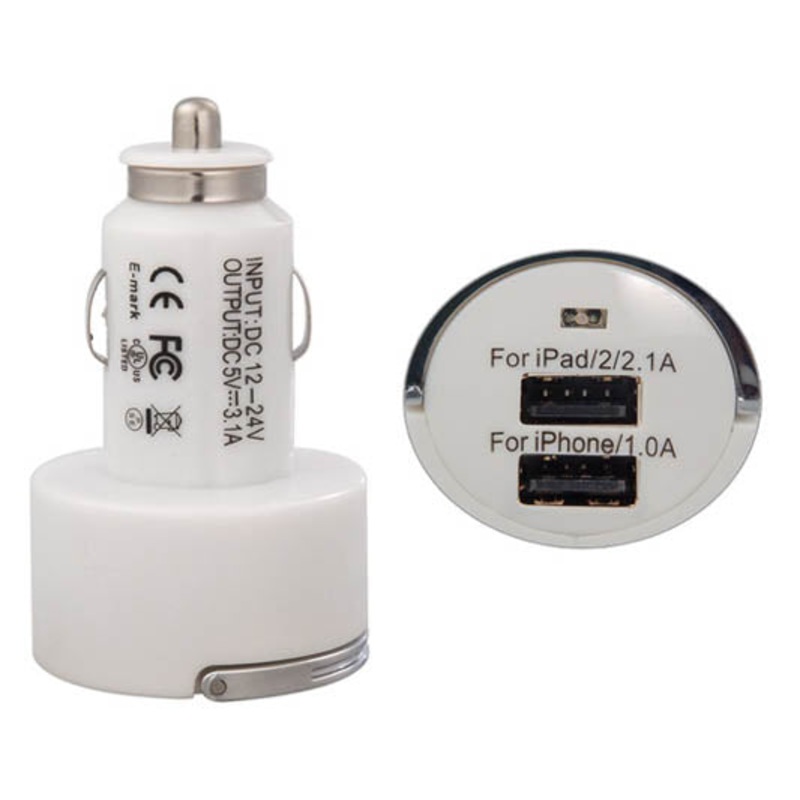 USB-3100 – USB CAR CHARGER DUAL 5VDC@2.1A 5VDC@1A