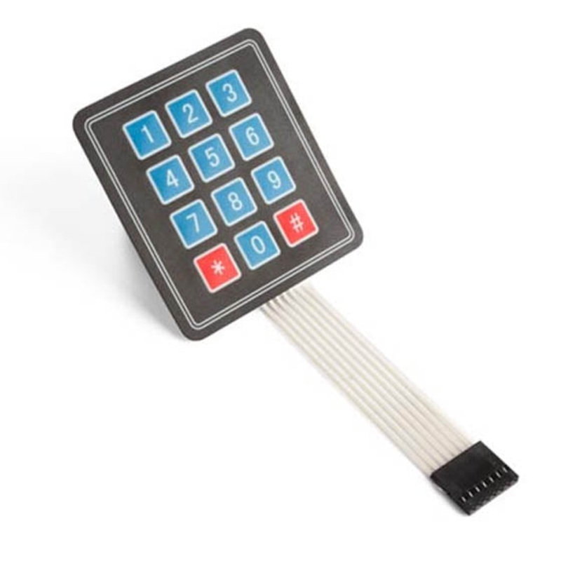 WPI300 – KEYPAD MEMBRANE 3X4 MATRIX W/7PI FLAT CABLE 9C ARDUINO COMPATIBLE