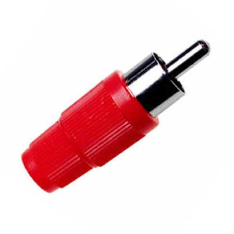 250-170RD – RCA PLUG INLINE SOL PLASTIC RED TIN (2 pcs/pkg)