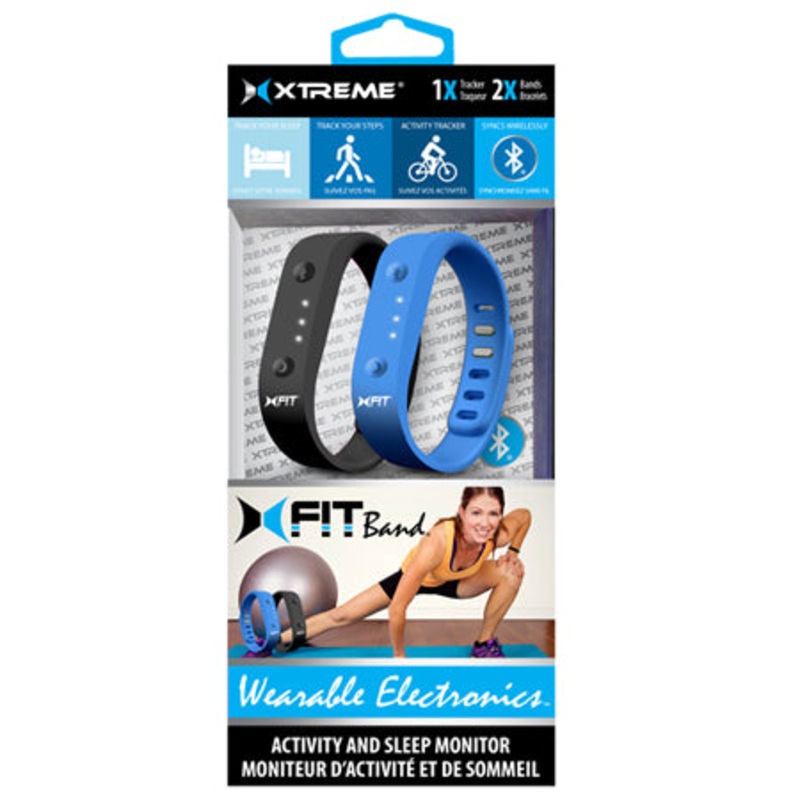 40401 – XFIT FITNESS BAND ACTIVITY AND SLEEP MONITOR BLK AND BLU 2PCS/SET