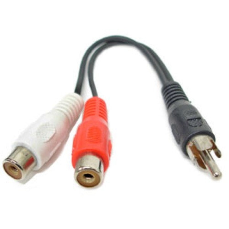 775 – RCA CABLE ASSY Y 2FEM-1MALE 6IN GOLD BLK