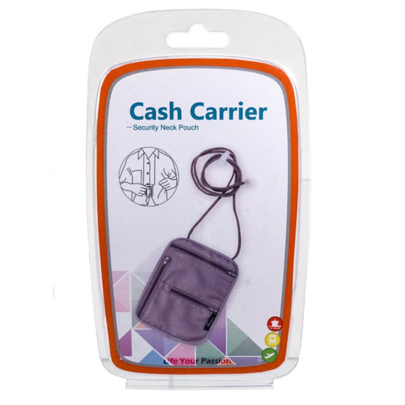 89590 – NECK POUCH FOR TRAVEL 6 X 8 INCH ASSORTED COLORS