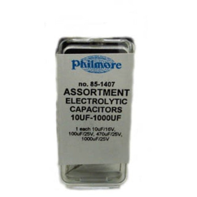 85-1407 – CAP LYT RDL ASSORTED 10UF 100UF 470UF 1000UF (4 pcs/pkg)