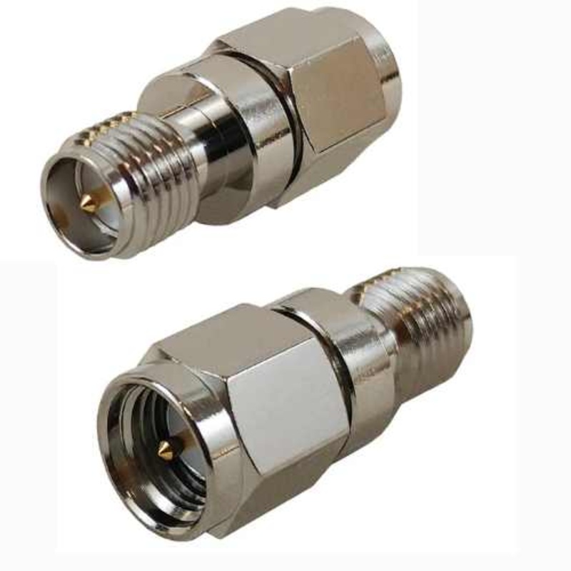 AD-1013 – SMA ADAPTER MALE TO RPSMA FEMALE NICKEL PLATED