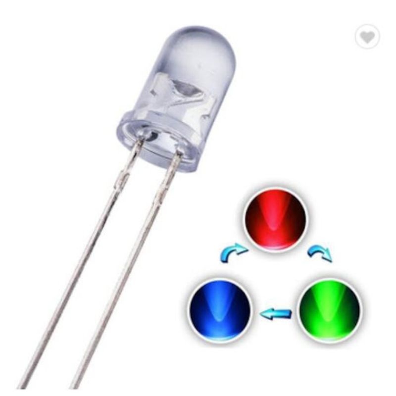 LEDMU-992569 – LED5 FLASHING WATERCLEAR RGB 3.15V 20MA