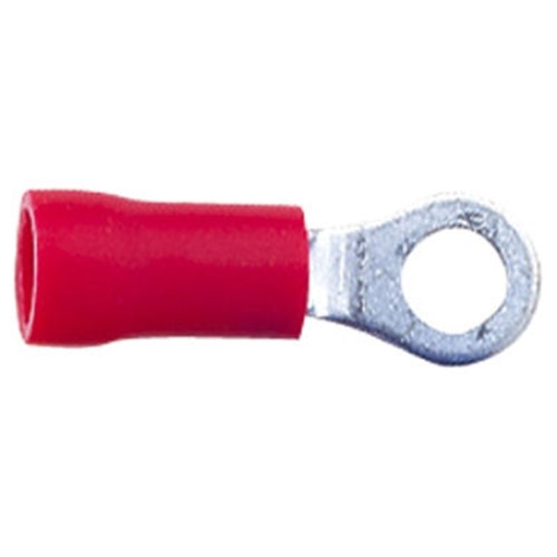 Philmore 65-1523, 15pc #4 Ring Red Insulated Crimp Terminals for 22-18 AWG