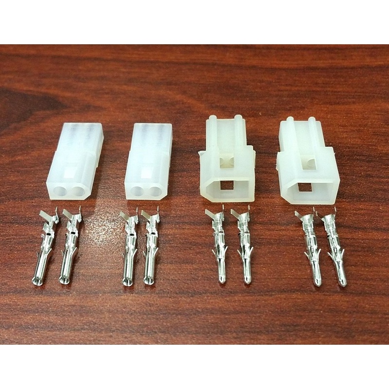 2 Pairs of 2 Circuit Molex 0.062″ Male and Female Connectors with Pins