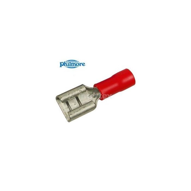 65-4524C, Philmore 100PK Fem Vnyl Ins Spade Wire Crimp 22-16 AWG 6.3mm .187
