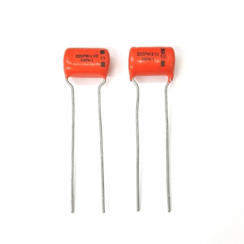 Lot of 2 0.1uF 100V Orange Drop Film Capacitor ~ Cornell Dubilier 225P Cap