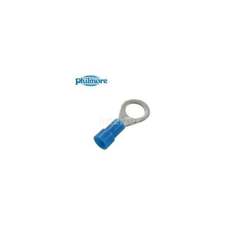 Philmore 65-1545C Insulated Ring Terminal 16-14 AWG #8 Blue 100PK