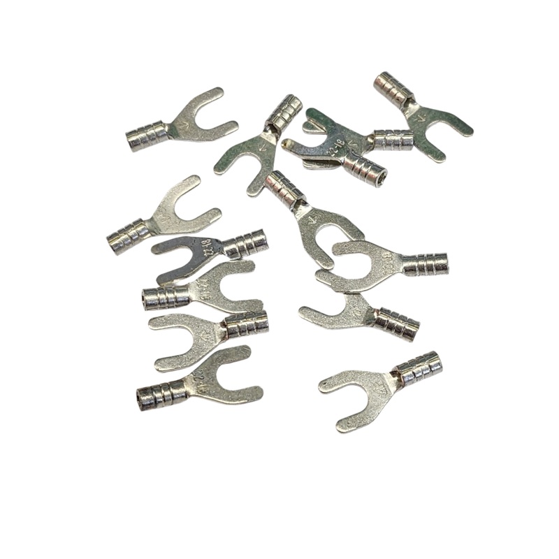 Philmore 65-2025C, 100pc #8 Spade Non-Insulated Crimp Terminals for 22-16 AWG