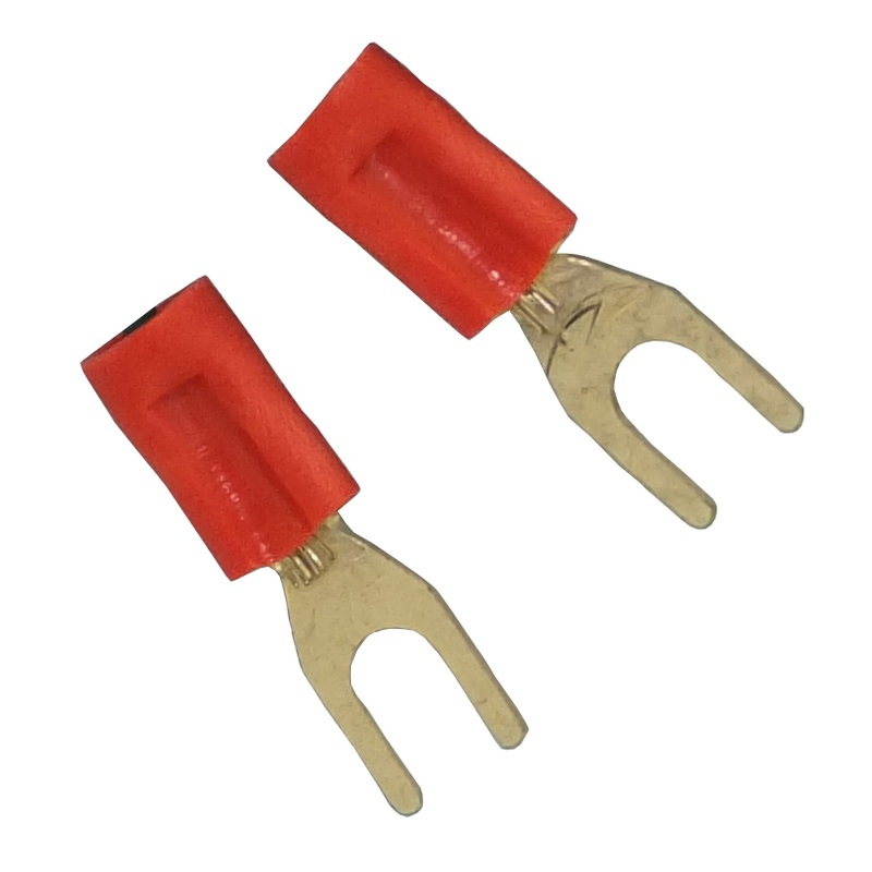 Philmore 65-2524C, 100pc #6 Spade Red Insulated Crimp Terminals for 22-18 AWG