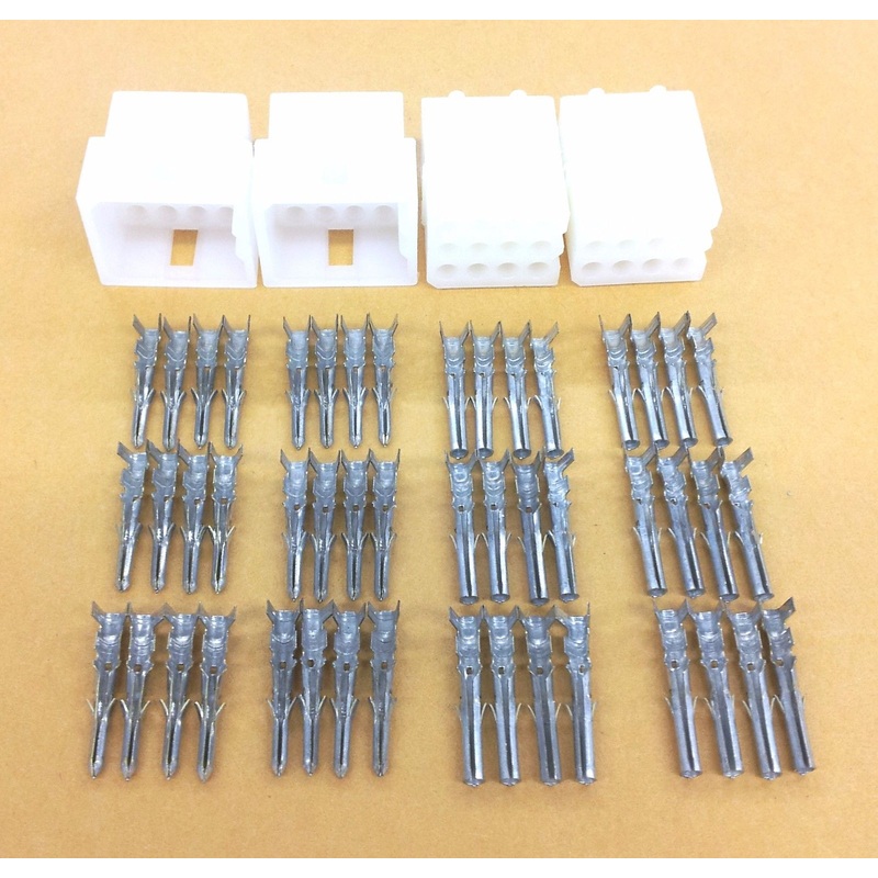 2 Pairs of 12 Circuit Molex 0.062″ Male and Female Connectors with Pins