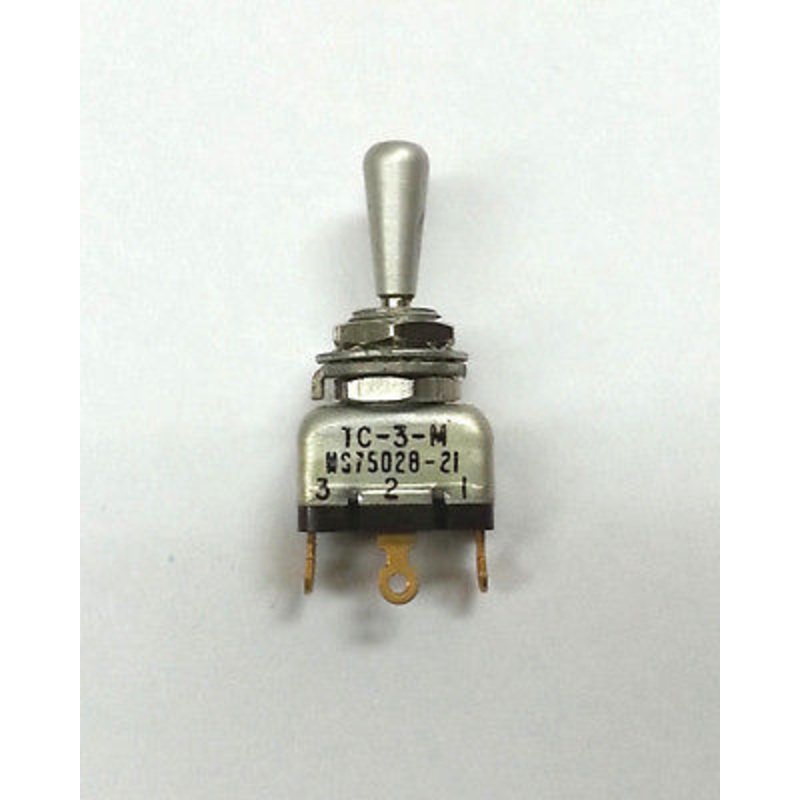 MS75028-21 AH TC-3-M SPDT ON-OFF-ON Mini Toggle Switch ~ Mil-Spec N.O.S.