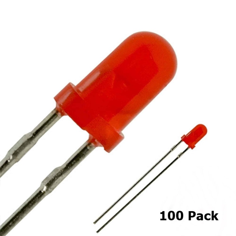 Hobby 100 Pack of 3mm Red Diffused LEDs ~ 2V @ 20mA