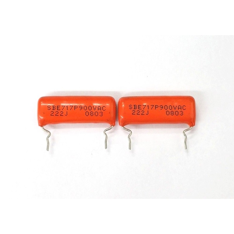 Lot of 2 0.0022uF 900V Sprague Orange Drop Capacitors 717P900V222J 2200pF