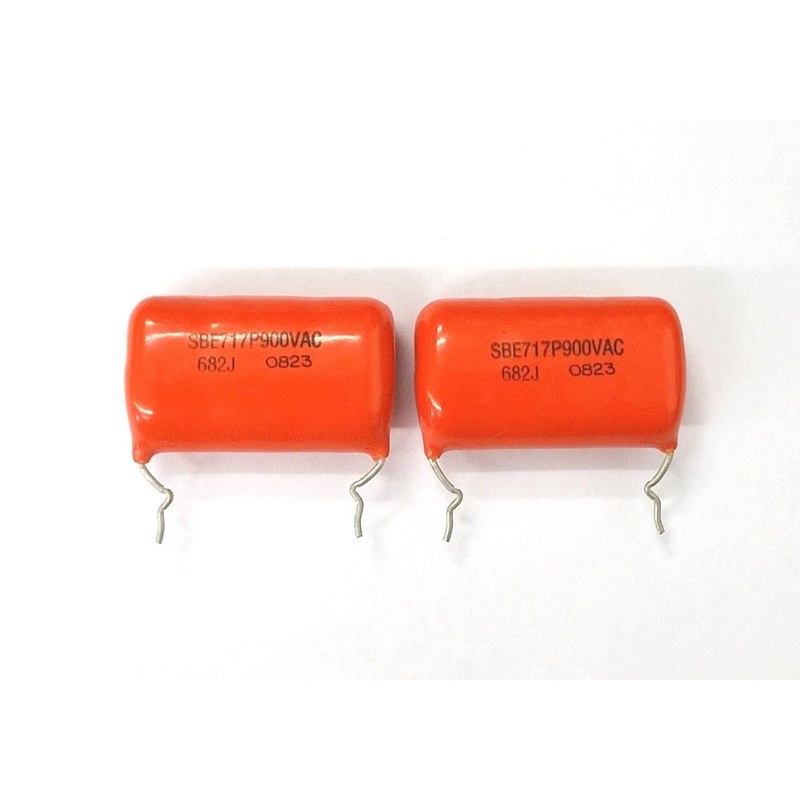 Lot of 2 0.0068uF 900V Sprague Orange Drop Capacitors 717P900V682J 6800pF