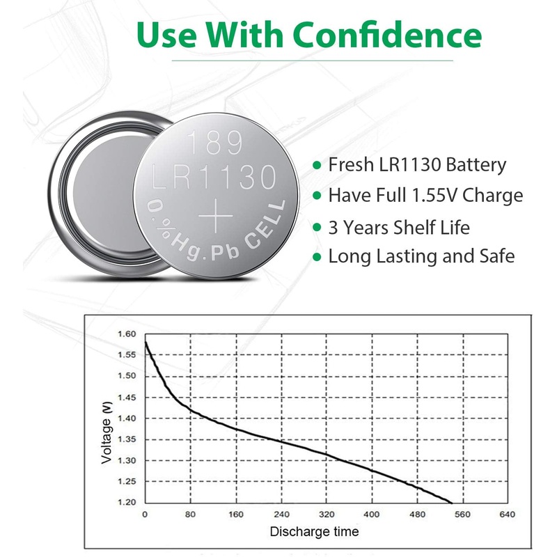1.5V Battery SR1130W, SR54 UL389 LR1130 alkaline button cell battery