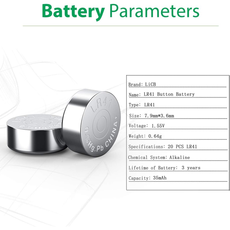 1.5V Battery SR41W, SR41 UL392 1.5V Alkaline