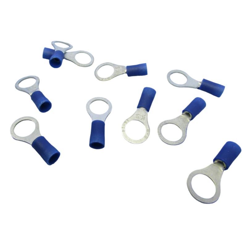 65-1548, Philmore Insulated Ring Terminal 16-14 AWG 5/16″ Blue 10pk