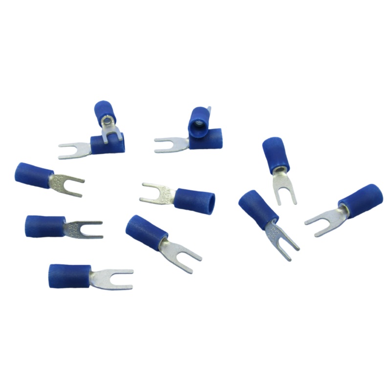 65-2543. Philmore  Insulated Spade Terminal 16-14 AWG #4″ Blue 12pk