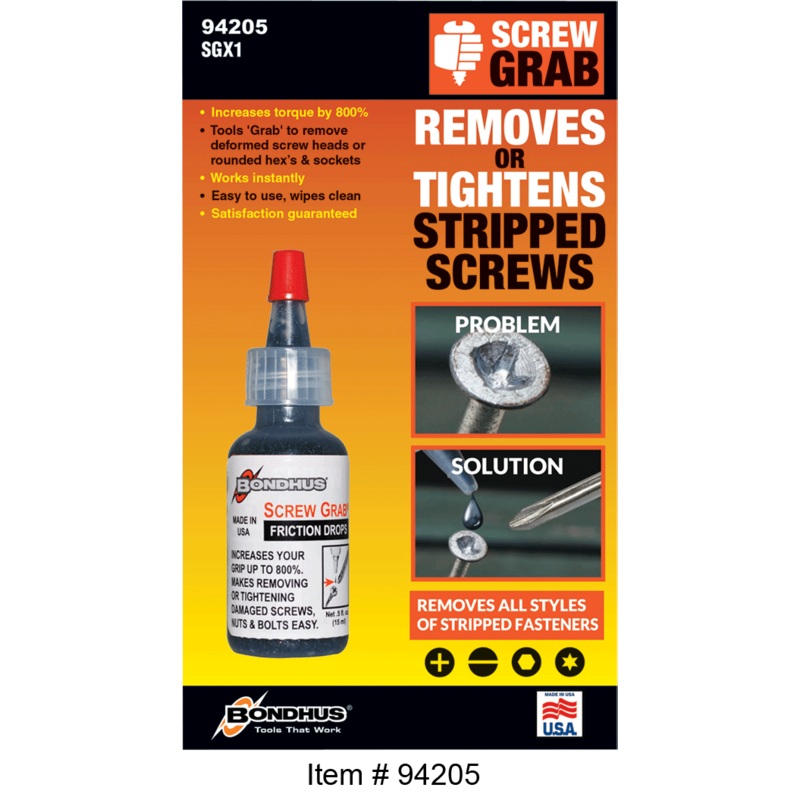 94205, Bondhus Screw Grab Friction Drops