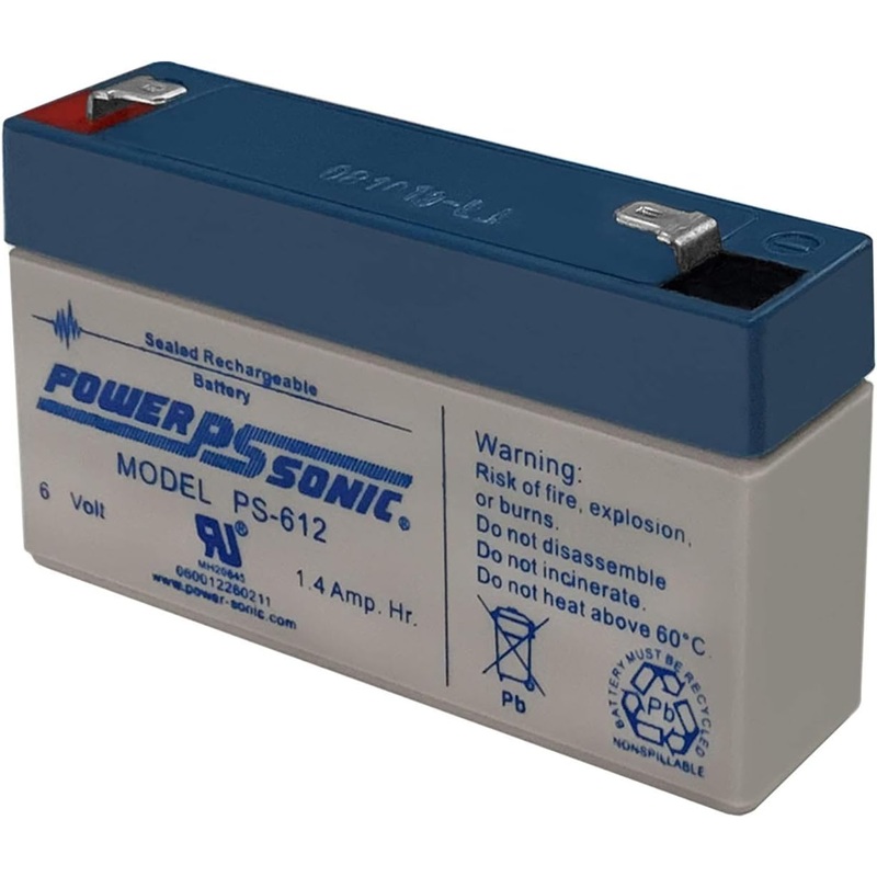 PS-612 Power Sonic PS-612 6 Volt 1.4Ah Rechargeable Sealed Lead Acid Battery