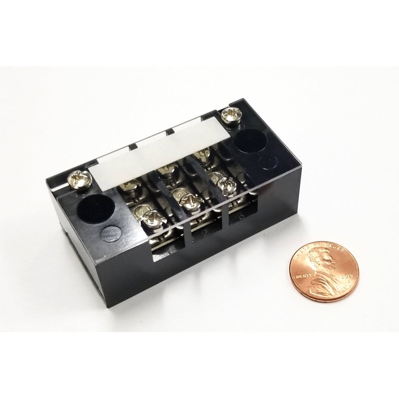 Sato Parts # ML-20-3P 3 Position 20A Screw Terminal Block with Cover