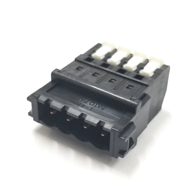 SL-4500-AJ-4PB, Sato Parts 4 Male Pin Screwless, Latching Terminal Jack