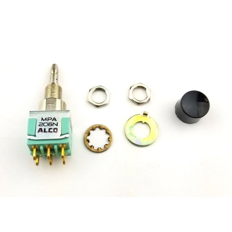 Alcoswitch MPA206N, DPDT ON-ON, Mini Push Button Switch 6A@125V, 4A@28V DC