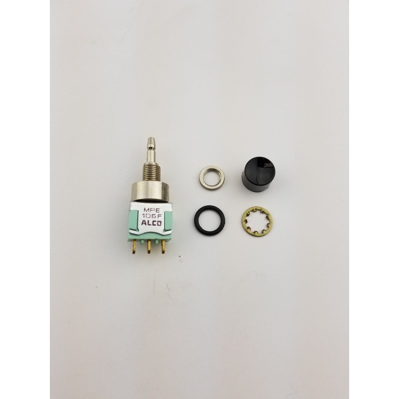 Alcoswitch MPE106F SPDT ON-(ON), Splashproof Push Button Switch 6A @ 125V