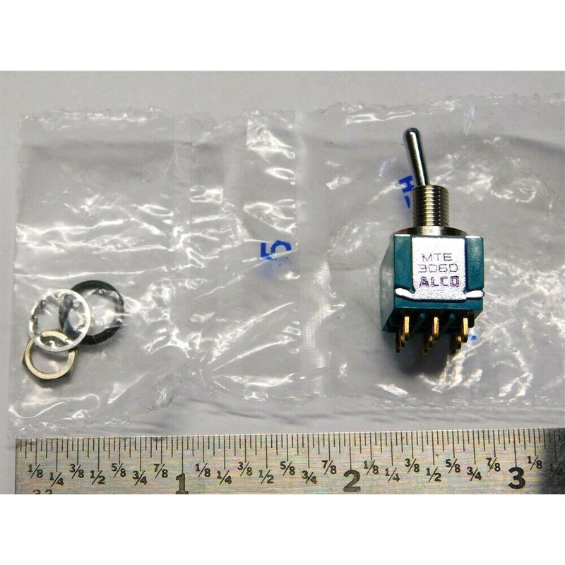 Alcoswitch MTE306D, 3PDT ON-ON, Sealed Mini Toggle Switch 6A@125V, 4A@28V DC