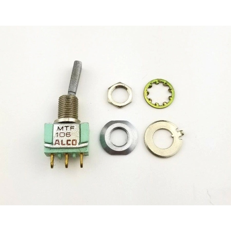 Alcoswitch MTF106H, SPDT ON-OFF-(ON), Flat Bat Toggle 6A@125V, 4A@28V DC