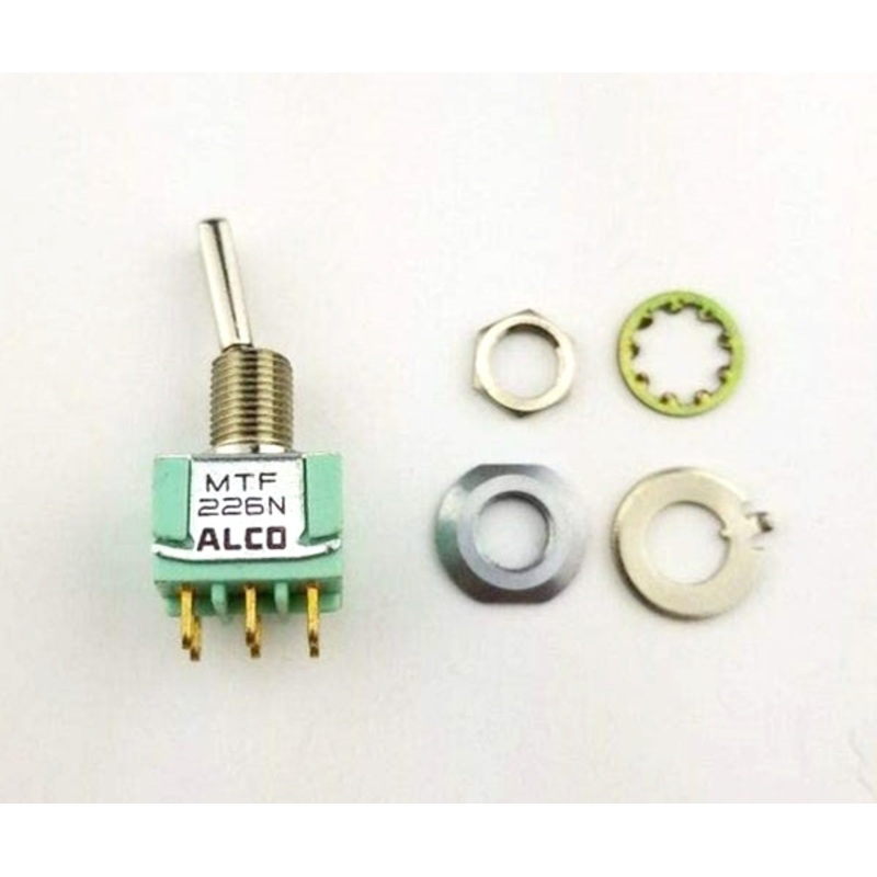 Alcoswitch MTF226N, DPDT ON-ON, Flat Bat Toggle 6A@125V, 4A@28V DC