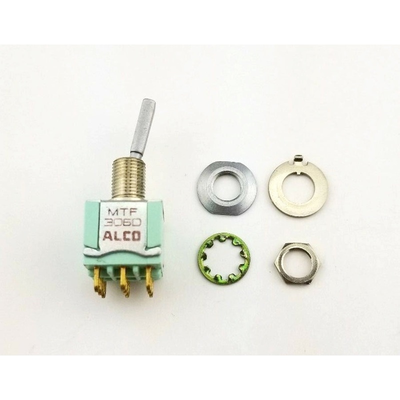 Alcoswitch MTF306D, 3PDT ON-ON, Flat Bat Toggle 6A@125V, 4A@28V DC