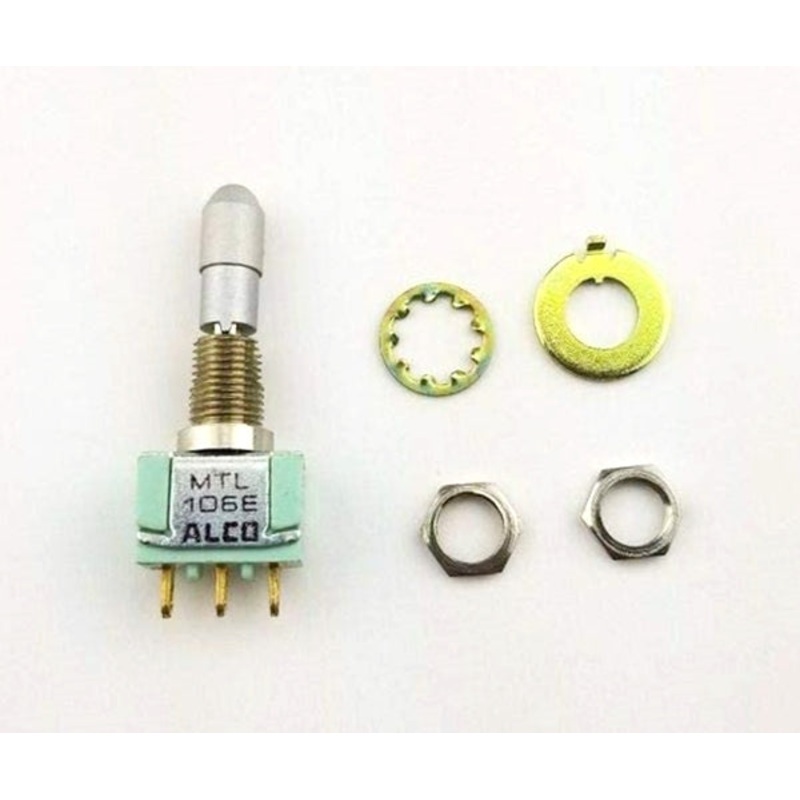 Alcoswitch MTL106E, SPDT ON-OFF-ON, Locking Bat Mini Toggle 6A@125V, 4A@28V DC