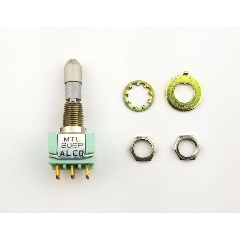 Alcoswitch MTL206P, DPDT ON-OFF-ON, Locking Bat Mini Toggle 6A@125V, 4A@28V DC